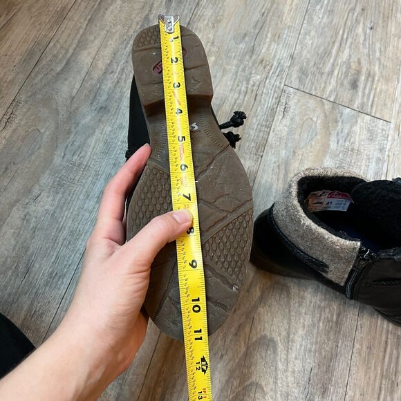 Rieker Boots Womens 41 Ankle Bootie Black Casual Comfort Round Toe Block Heels - Picture 10 of 12